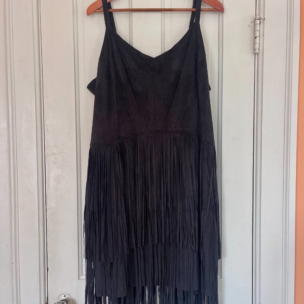 Brand New 2XL Jessica Simpson Faux Suede Fringe Dress